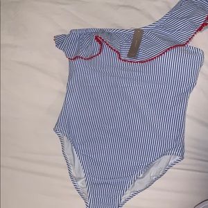 J.Crew seersucker one piece swimsuit